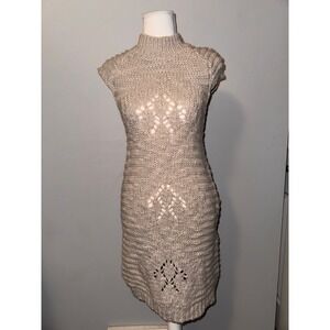 ZaraKnit Women's Cream Wool Blend‎ Knit Maxi Dress